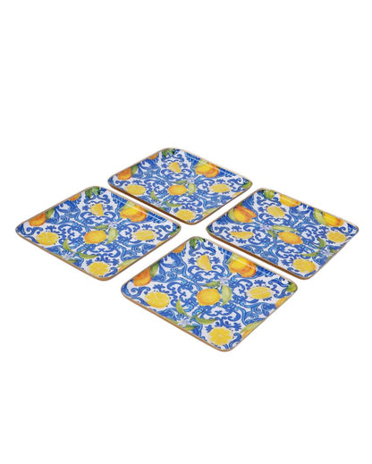 Turkish Lemone Square Metal Side Plates | Set of 4 | 6 x 6 inches