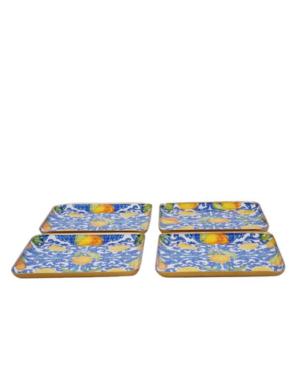 Turkish Lemone Square Metal Side Plates | Set of 4 | 6 x 6 inches