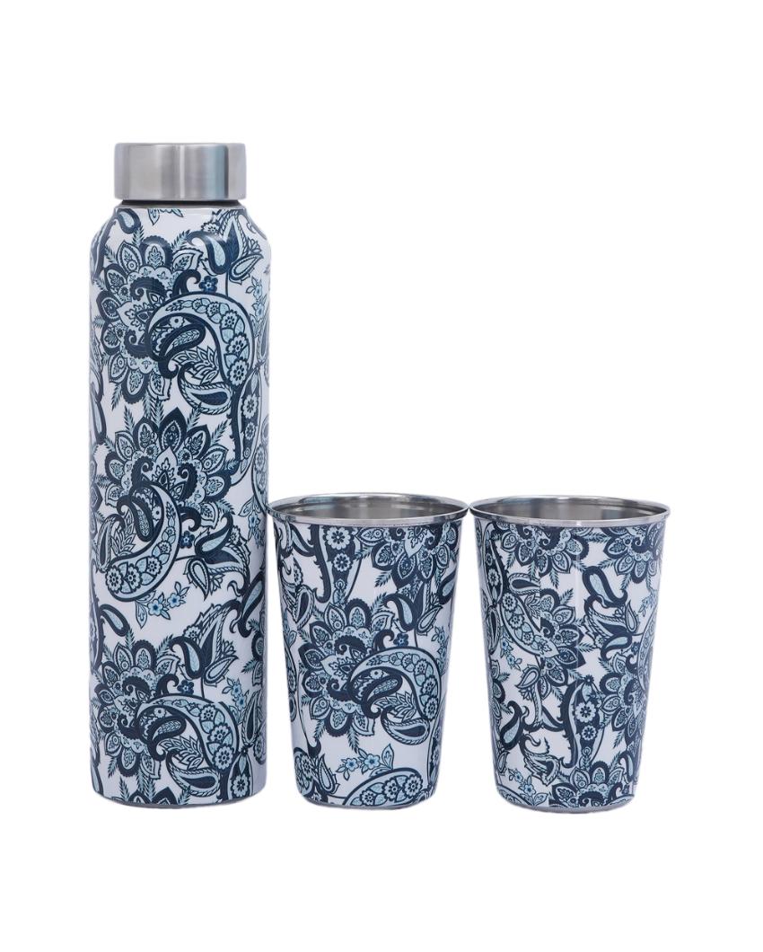 Indigo Paisley 1 Bottle with 2 Tumblers Gift Set