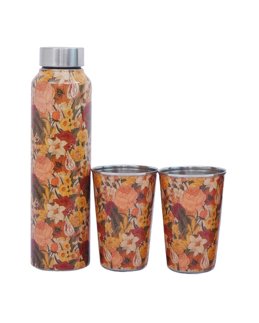 Vintage Garden 1 Bottle with 2 Tumblers Gift Set