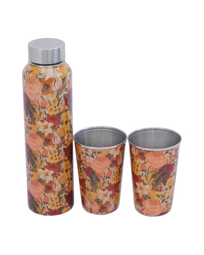 Vintage Garden 1 Bottle with 2 Tumblers Gift Set