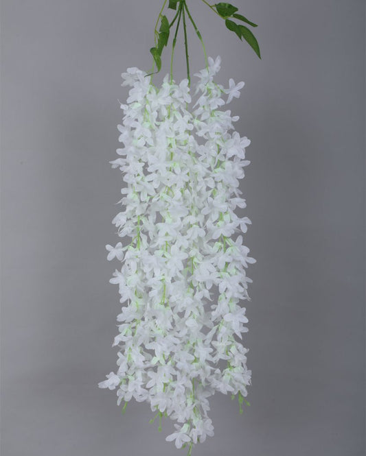 Artificial Wisteria Flowers Indoor And Outdoor Uv Protection Without Pot | 31 Inches White