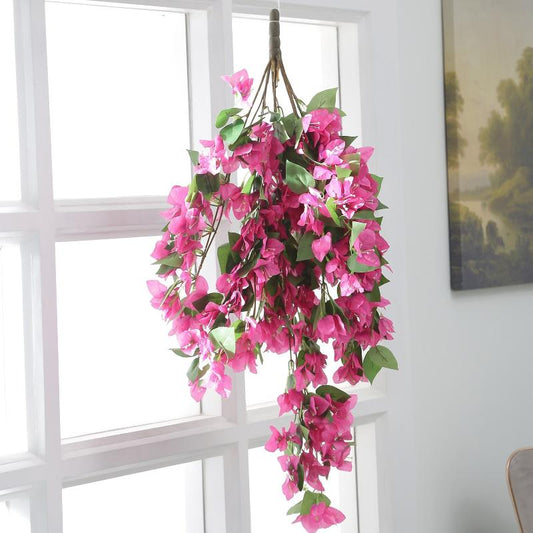 Decorative Artificial Hanging Bougainvillea Flower | 34 Inch Purple