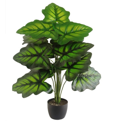 Green Aesthetic Big Leaves Monstera Plastic Plant for Leafy Space With Black Pot| 16 x 16 x 28 inches