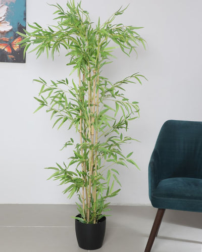 Artificial Bamboo Plant with Pot For Indoor & Outdoor | 5.5 Feet