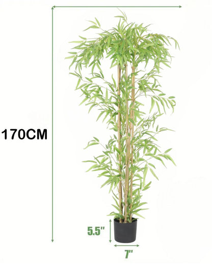 Artificial Bamboo Plant with Pot For Indoor & Outdoor | 5.5 Feet