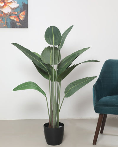 Artificial Banana Plant For Indoor & Outdoor with Pot for Indoor Greenery Interior Decor | 4.9 Feet