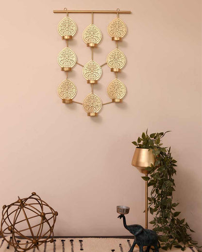Leaf Hanging Sconces Tealight Holder | 11 x 14 inches
