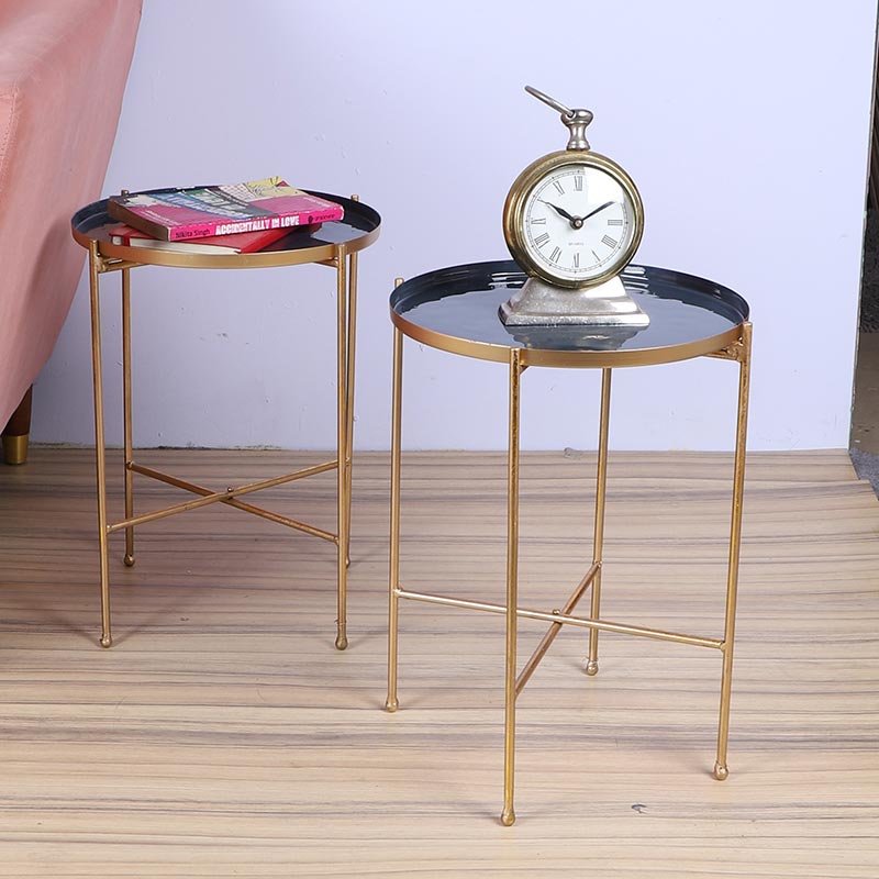 Grey & Gold Foldable Table Set Default Title