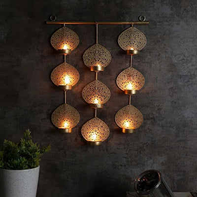 Leaf Hanging Sconces Tealight Holder - Dusaan