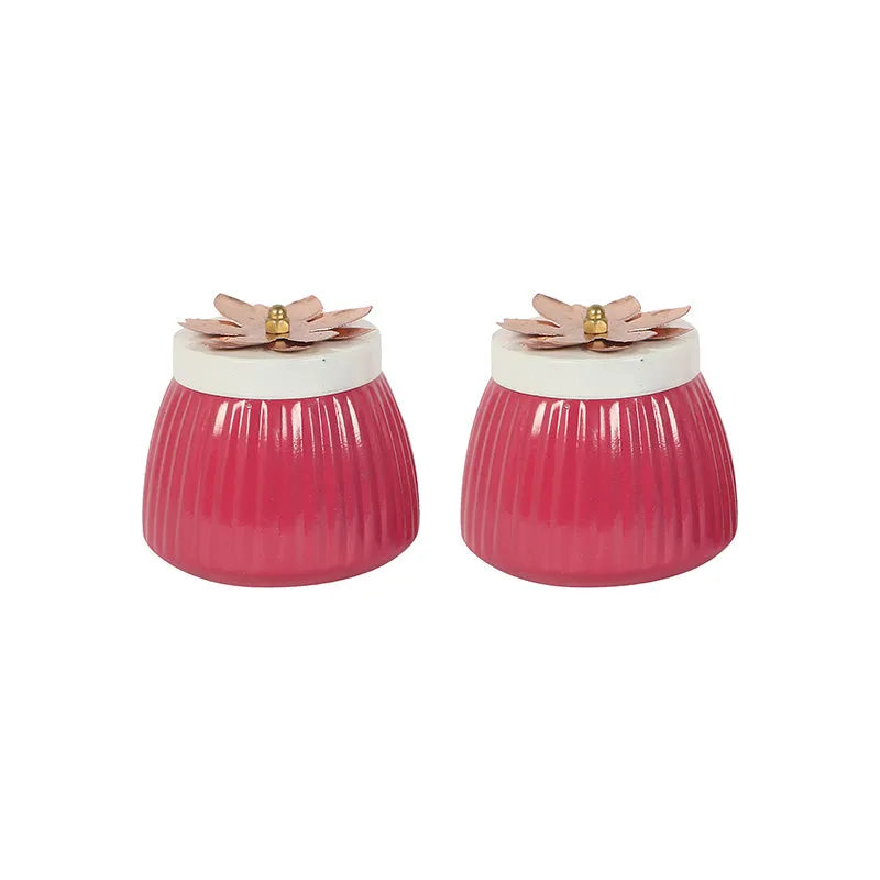 Metal Jars | Set of 2 Pink