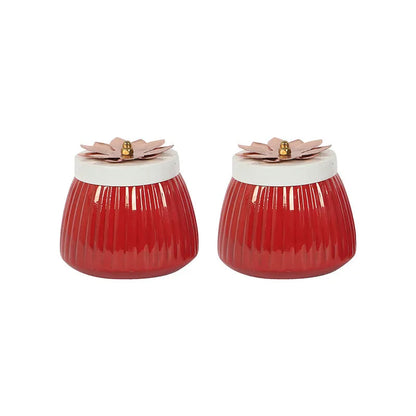 Metal Jars | Set of 2 Red