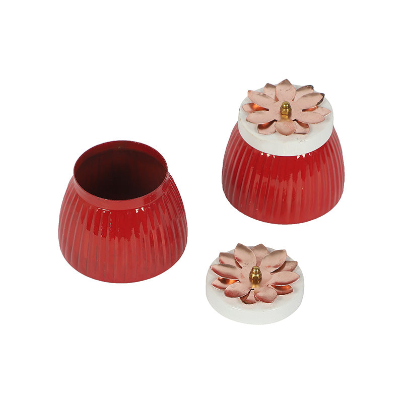 Metal Jars | Set of 2 Red