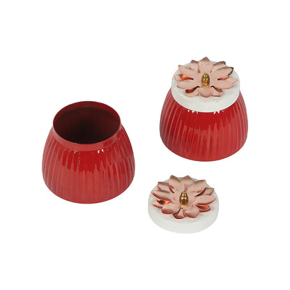 Metal Jars | Set of 2 Red