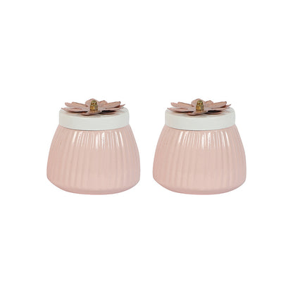 Metal Jars | Set of 2 Light Pink