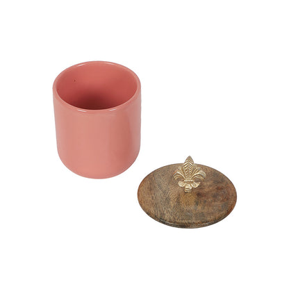 Ceramic Jars With Lid | Set of 2 Pink