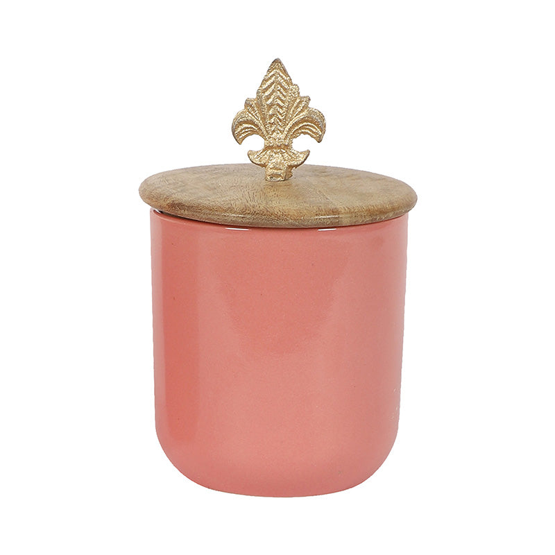 Ceramic Jars With Lid | Set of 2 Pink