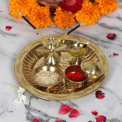 Small Brass Pooja Thali Default Title