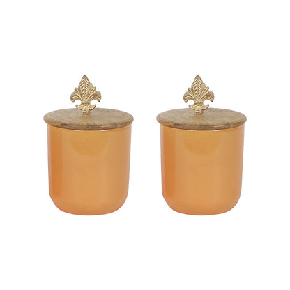 Ceramic Jars With Lid | Set of 2 Yellow