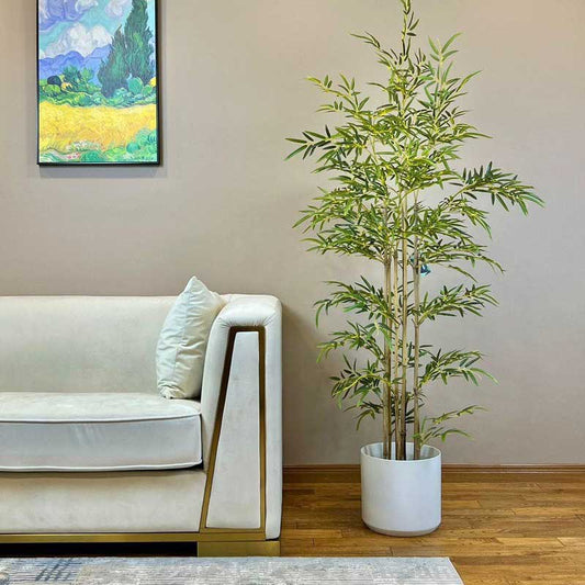 Elegant Green Plastic Bamboo Plant | 150 Cm Default Title
