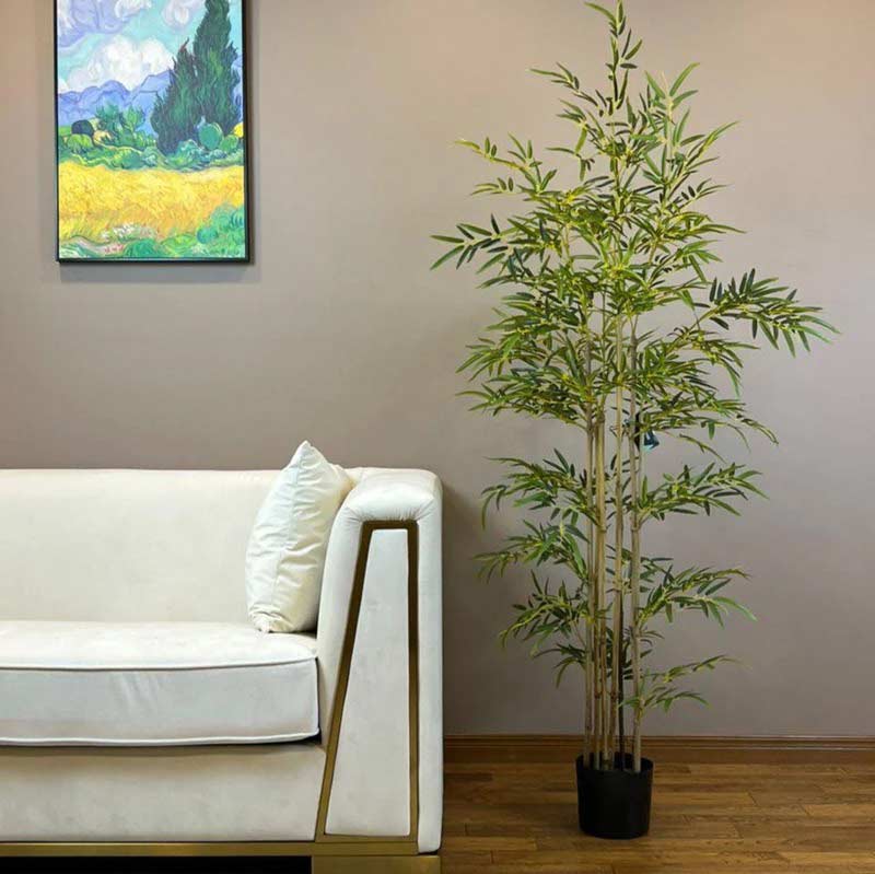 Elegant Green Plastic Bamboo Plant | 150 Cm Default Title