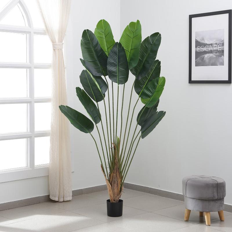 Bird of Paradise Palm Artificial Plant with Pot 80 Inch Dusaan
