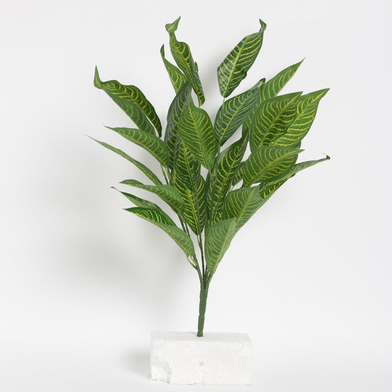 Artificial Iceton Croton Plant | 26 Leaves Green