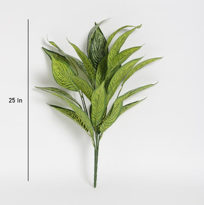 Artificial Iceton Croton Plant | 26 Leaves White