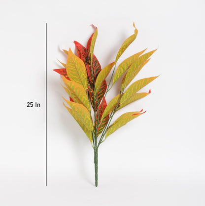 Artificial Iceton Croton Plant | 26 Leaves Red