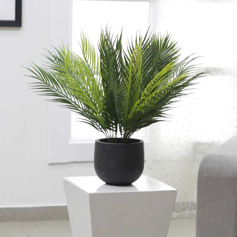 Mini Artificial Dypsis Areca Palm 9 Leaves Set of 4