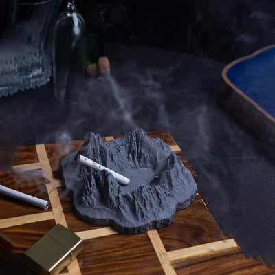 Mountain Inspired Elegant Design Alpine Concrete Ashtray | 6 x 6 x 2 inches