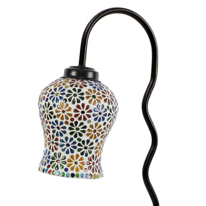 Charming Multicolor Metal Table Lamp with Shade Without Bulb | 11 x 4 x 19 inches
