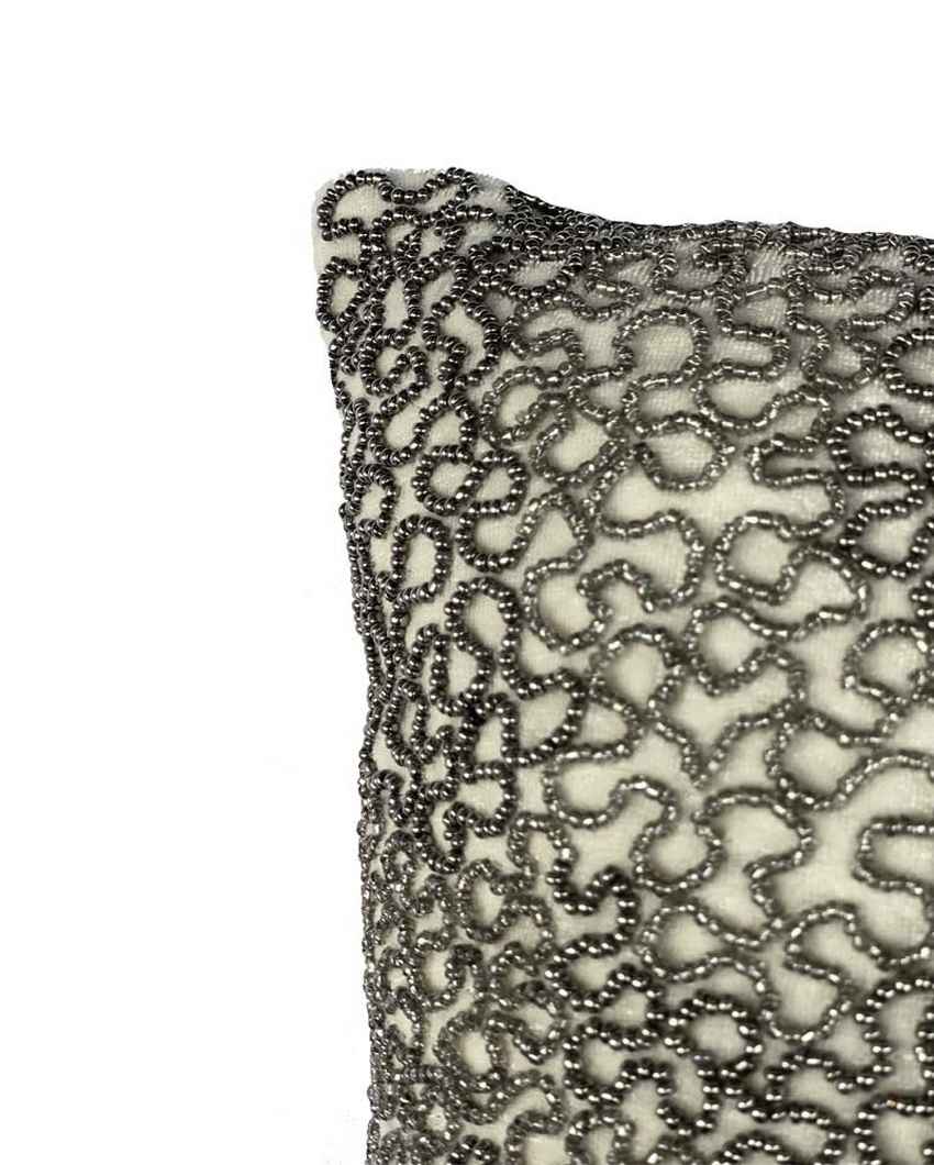 Shimmering Silver Water Beaded Cushion Cover | 12 x 12 inches