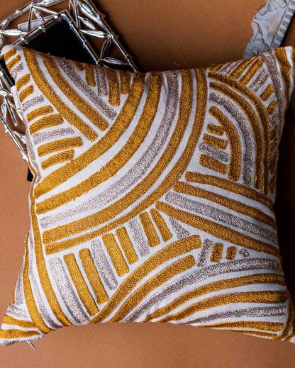 Vibrant Mustard Amber Cushion Cover | 16 x 16 inches