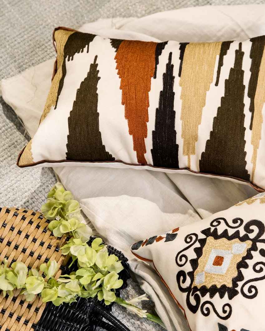 Dynamic Multicolor Crewl Zig Zag Cushion Cover | 14 x 20 inches