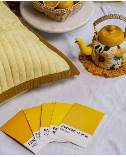 Warm Mustard Ochre Bedspread Combo | Pack of 3