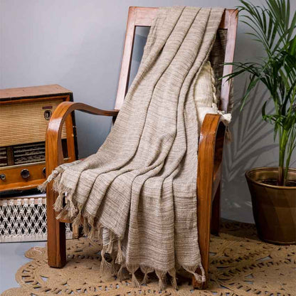 Rustic Jute Beige Throw | 60 x 90 inches