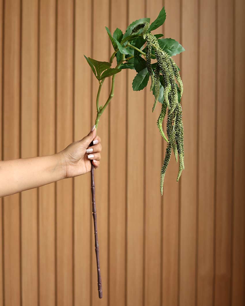 Dark Green Amaranthus Artificial Flowers | Set Of 2 | Vase Not Included