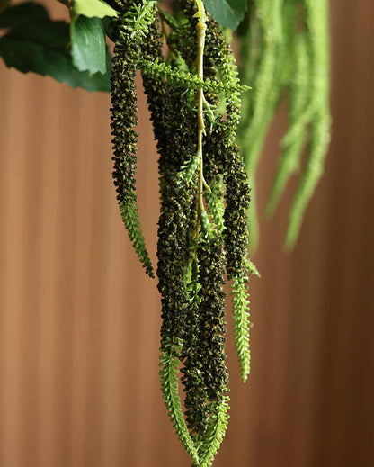 Dark Green Amaranthus Artificial Flowers | Set Of 2 | Vase Not Included