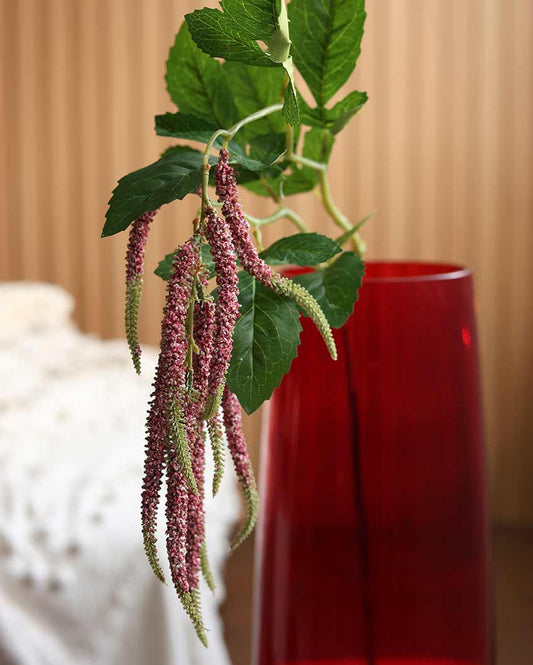 Light Green Amaranthus Artificial Flowers | Set Of 2 | Vase Not Included