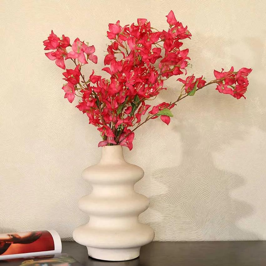 Bougainvillea Artificial Stick Flowers | Set Of 2 | 3 feet| Vase Not Included