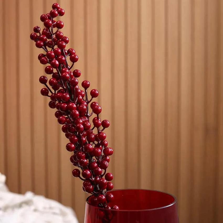 Alex Berries Cherry Artificial Flower | 2.6 feet| Vase Not Included