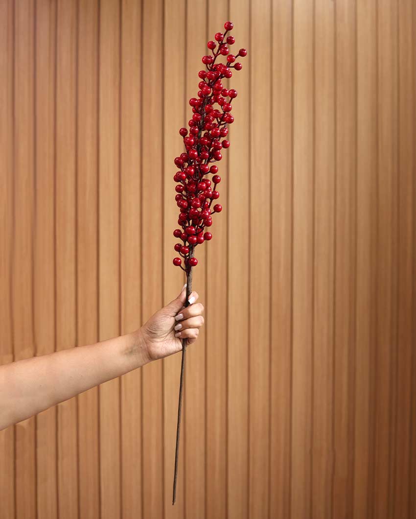 Alex Berries Cherry Artificial Flower | 2.6 feet| Vase Not Included