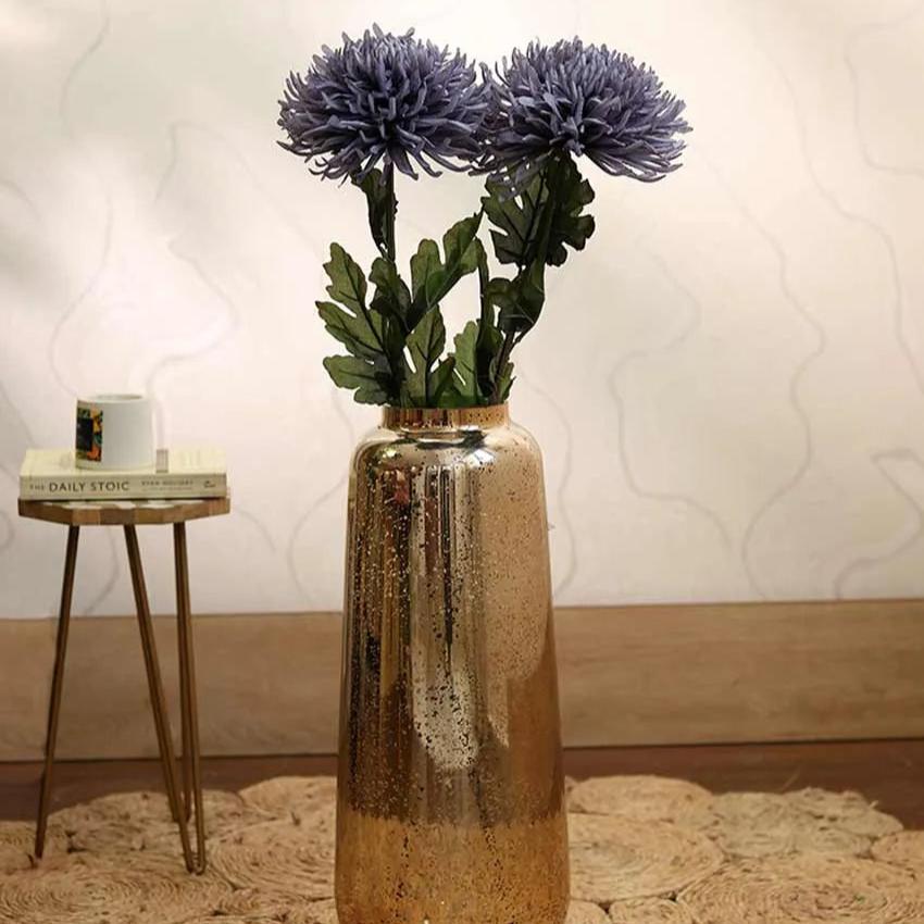 Chrysanthemum Artificial Flower | Set Of 2 |2.5 feet | Vase Not Included