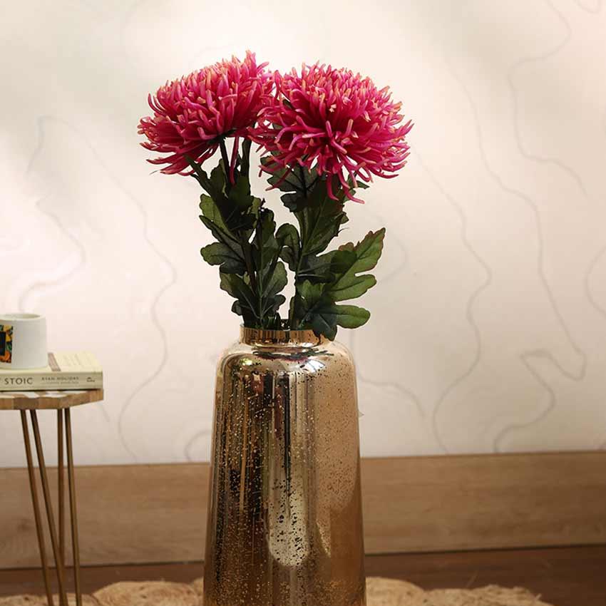 Chrysanthemum Artificial Flower | Set Of 2 |2.5 feet | Vase Not Included