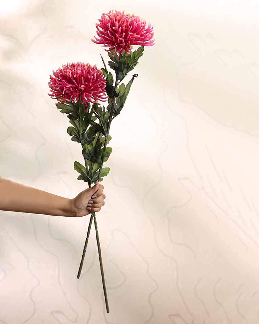 Chrysanthemum Artificial Flower | Set Of 2 |2.5 feet | Vase Not Included