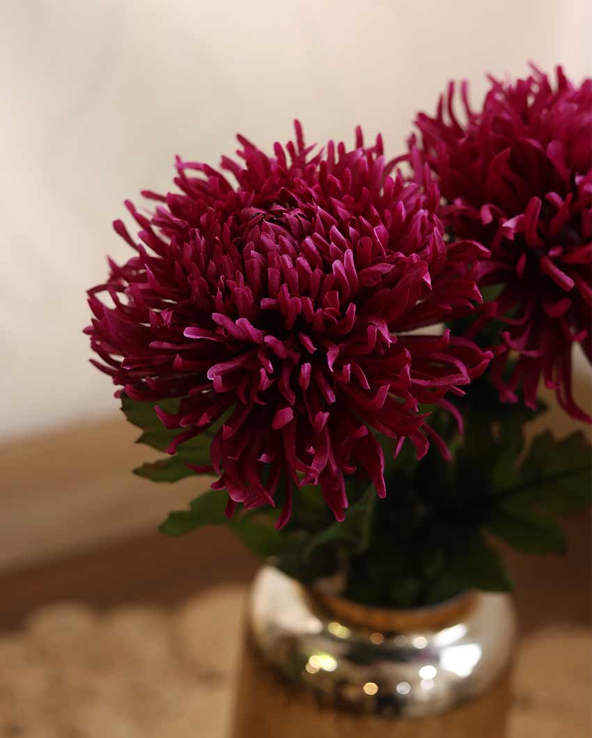 Chrysanthemum Artificial Flower | Set Of 2 |2.5 feet | Vase Not Included