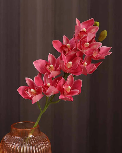 Dark Pink Silicon Cymbidium Artificial Flower | Vase Not Included