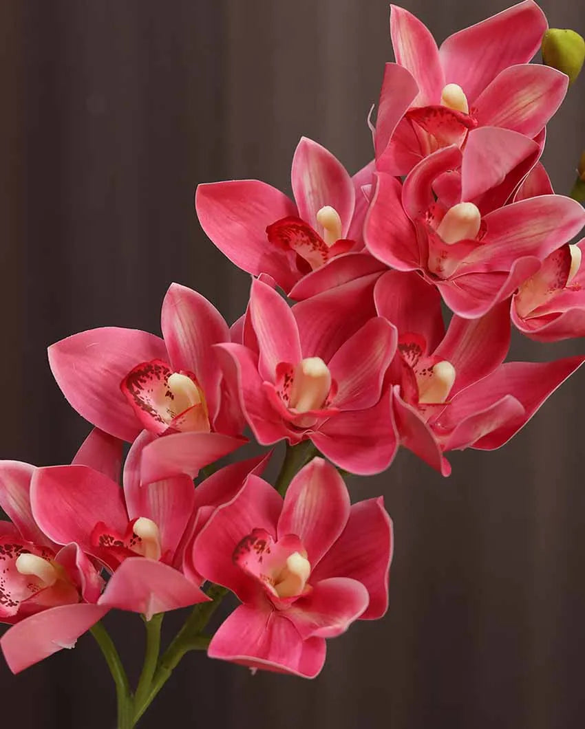 Dark Pink Silicon Cymbidium Artificial Flower | Vase Not Included