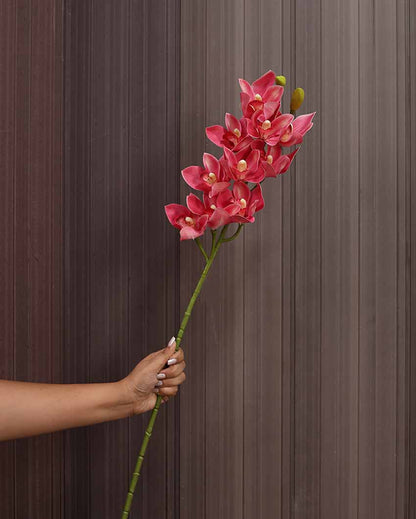 Dark Pink Silicon Cymbidium Artificial Flower | Vase Not Included